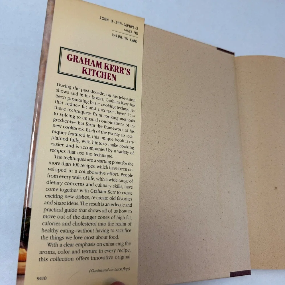 Graham Kerr's Kitchen Cookbook 1994 Hardcover‎ PBS Series Healthy Recipes